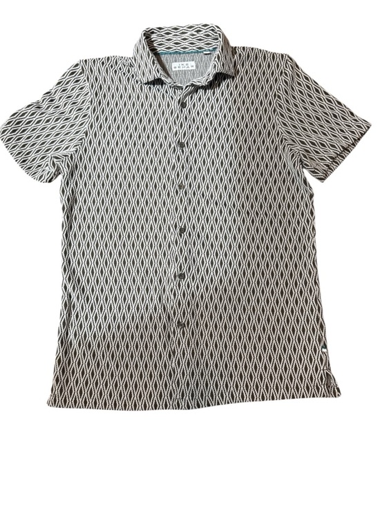 Ike Behar Other - Men’s Ike Behar Diamond-Pattern Short-Sleeve Button-Down Shirt